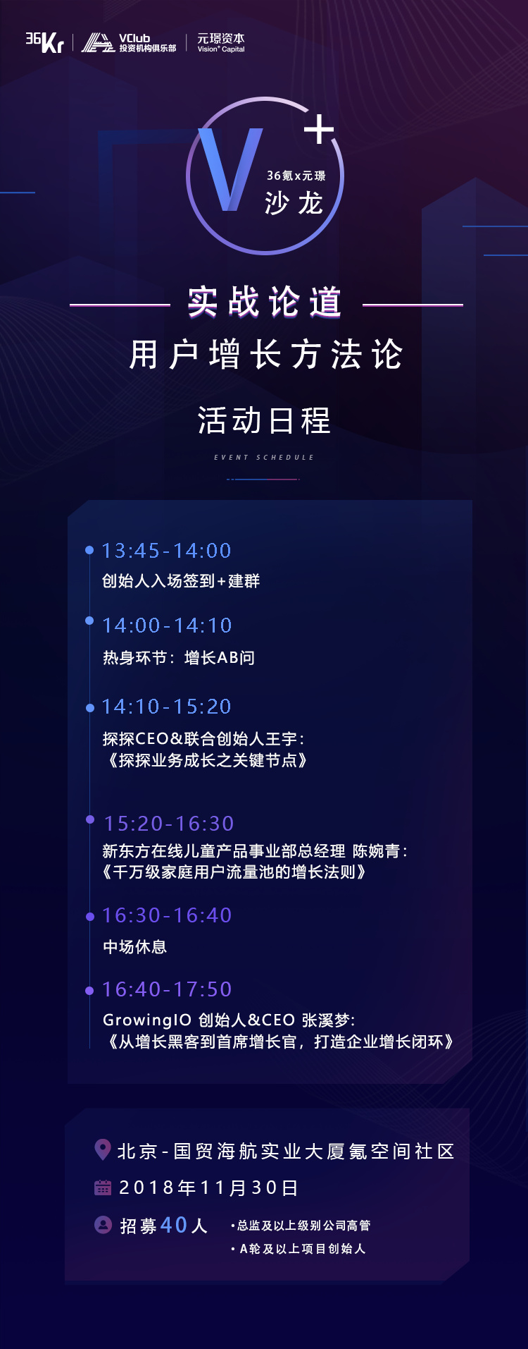 穿越寒冬，大咖实战解读用户增长道与术 | 36氪x元璟V+沙龙第二期