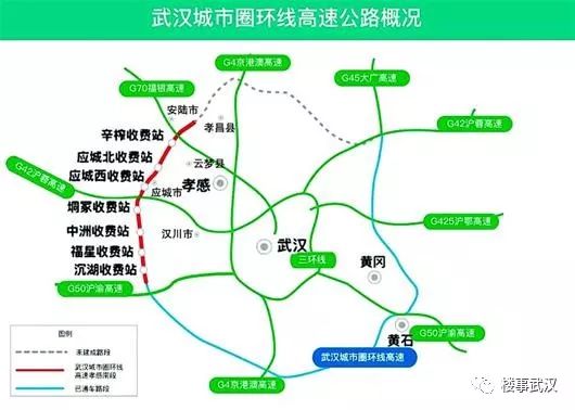 终点位于汉川市汉江特大桥与南岸引桥分界处,对接武汉城市圈环线高速