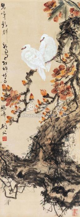 高剑父红棉白鸠字画之家