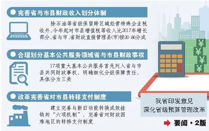 省政府发文深化省以下财政管理体制改革,17项公共服务列入省与市县