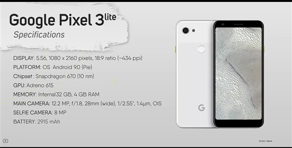 谷歌Pixel 3 Lite真机上手曝光 这回发布会都不用看了