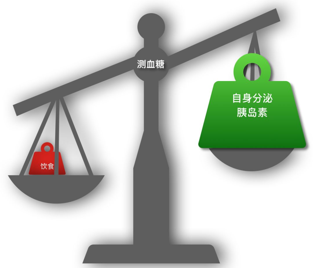 胰腺分泌胰岛素的能力受损,所以分泌不出足够数量的胰岛素,所以天平