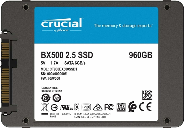 美光TLC闪存！英睿达入门级SSD BX500更新960GB款