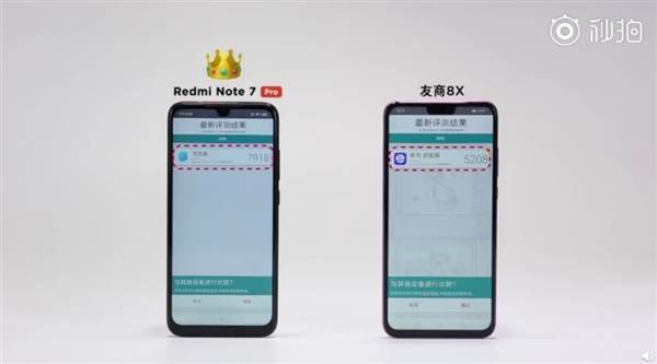 红米Note 7 Pro与荣耀8X跑分对比:前者胜出