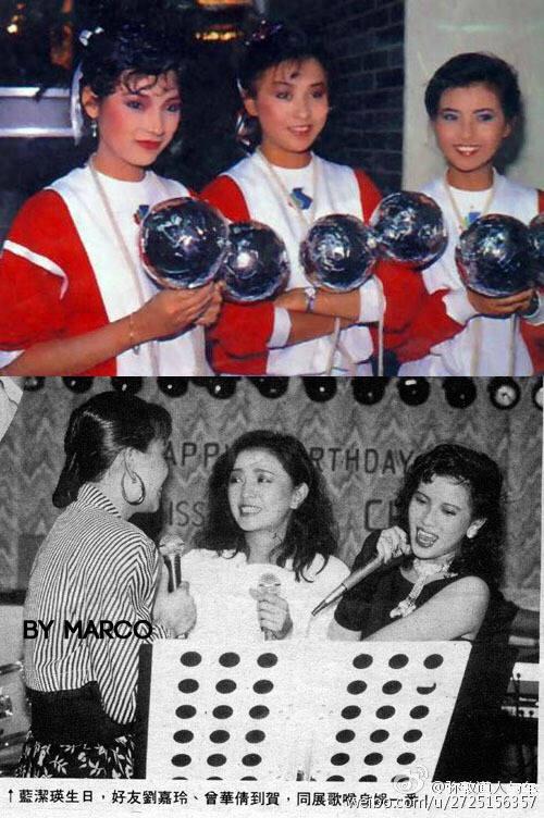 蓝洁瑛生前跟路人合照,眼睛弯弯笑容灿烂,衬得刘嘉玲脸好大好村