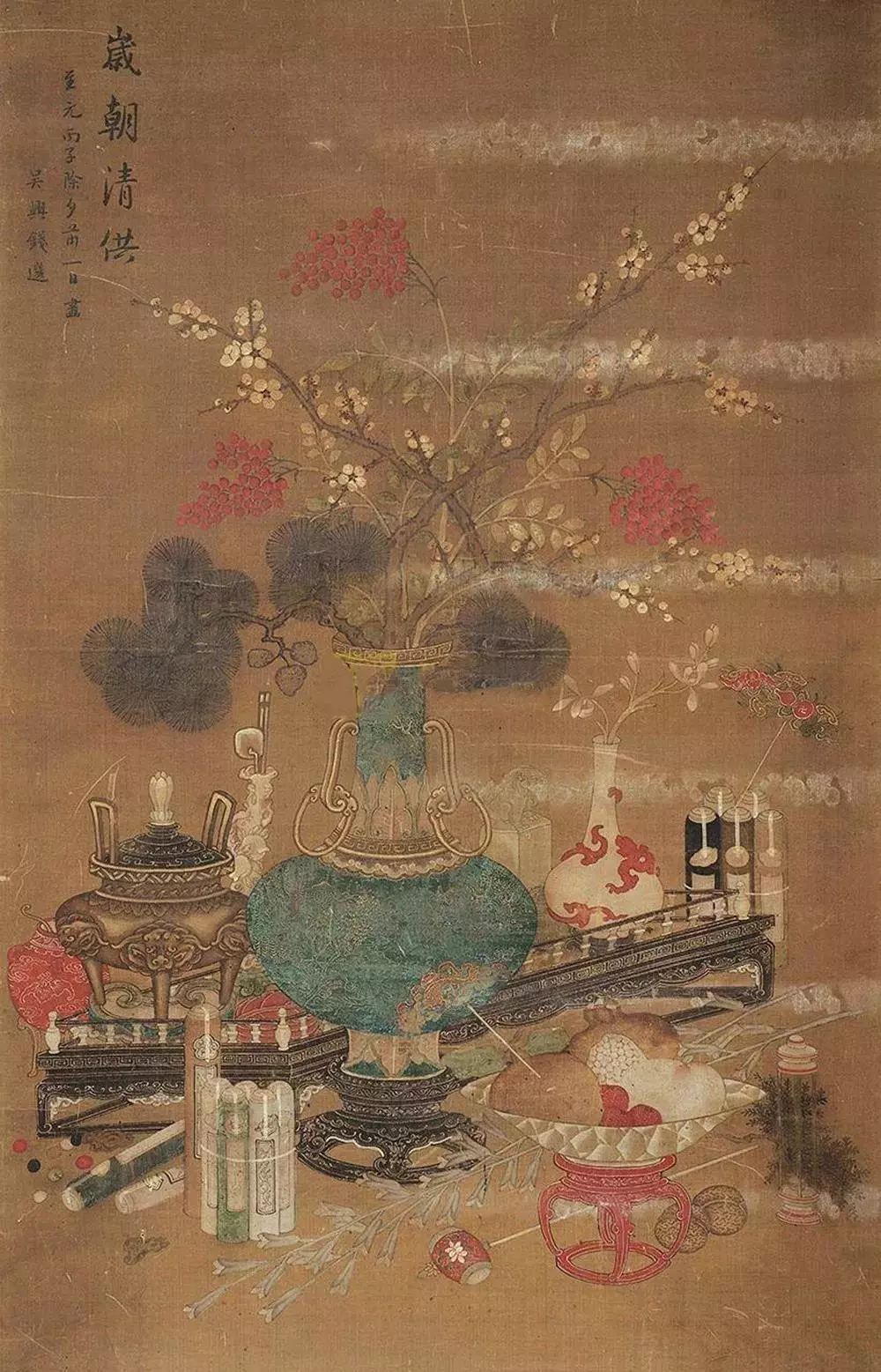 自《岁朝清供图》,看插花艺术与绘画之缘__凤凰网