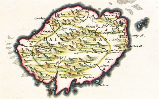 《中国新舆图》中的海南岛地图。