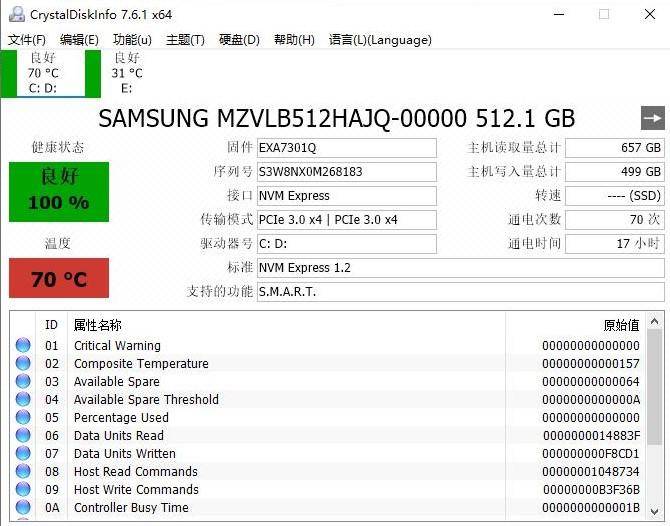 三星pm981的性能表现还是非常让人满意的.