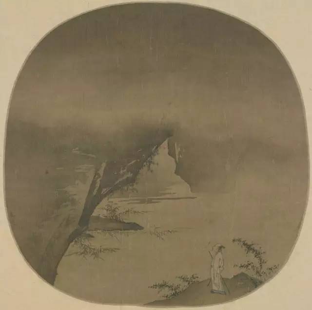 马远《石壁看云图》