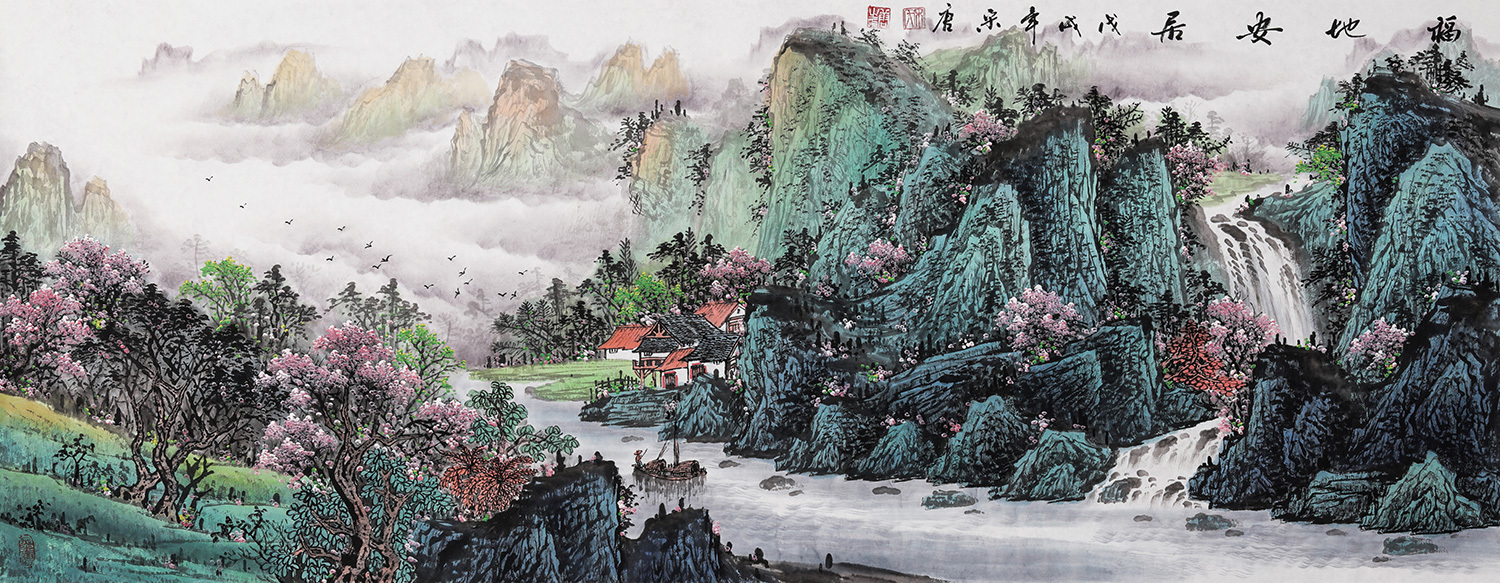 画家宋唐手绘山水画欣赏 精品国画山水美丽更独特