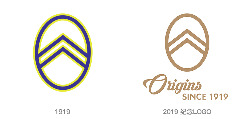 原始logo与百年纪念logo对比