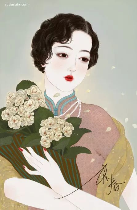 插画师末春-她把民国美女画出了东方韵