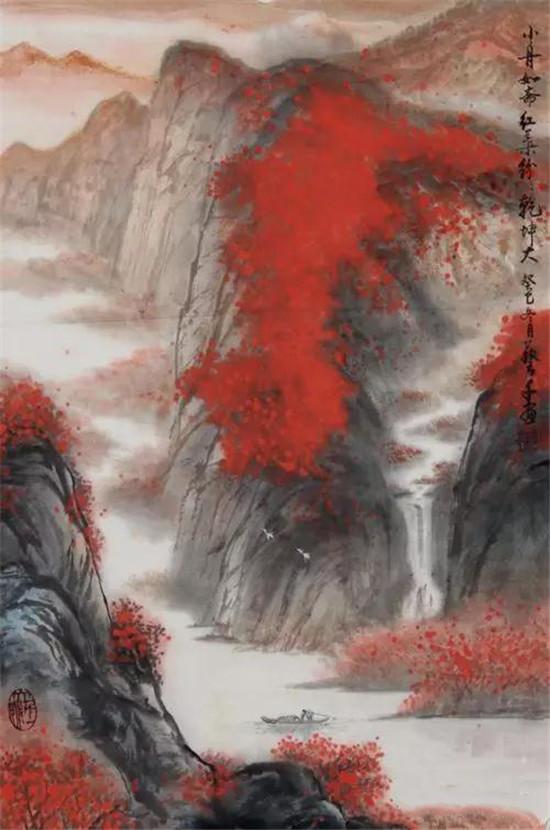 爱,泼墨重彩山水画