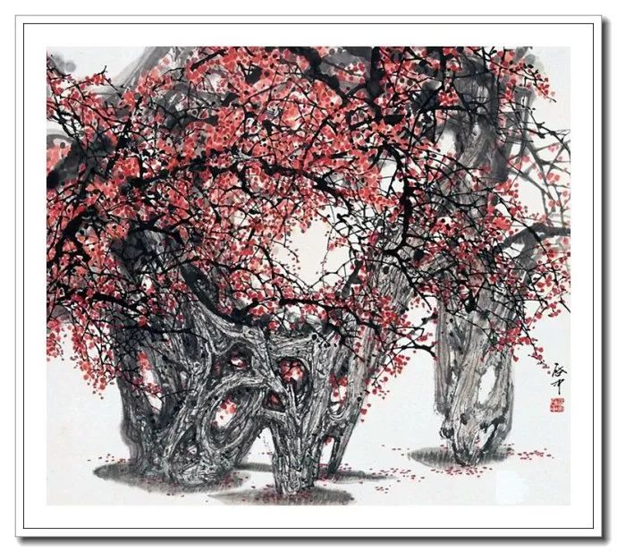 粗犷苍拙--伍启中花鸟动物画