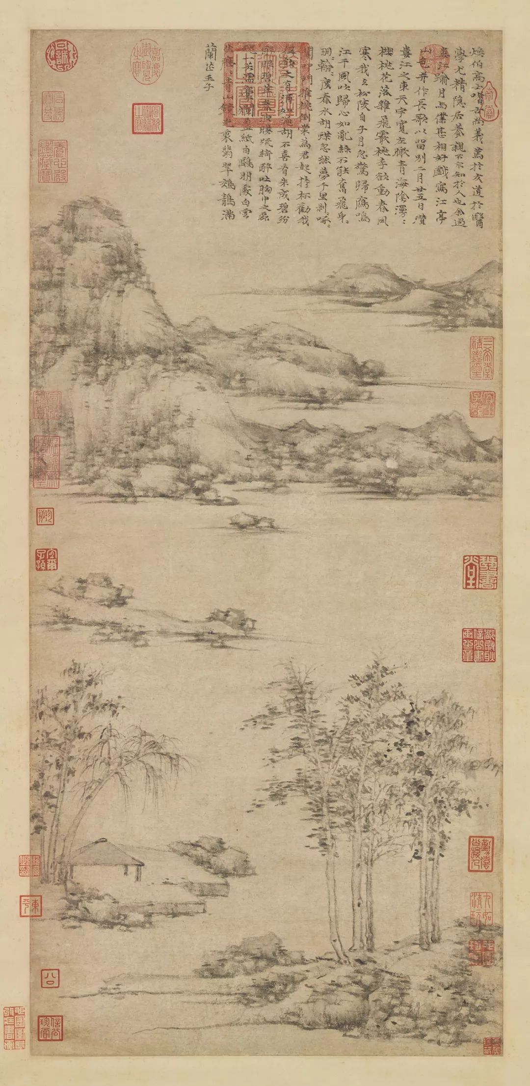 元倪瓒江亭山色
