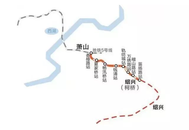 起于杭州市萧山区姑娘桥站 在此 与杭州地铁5号线叠岛换乘 终于绍兴