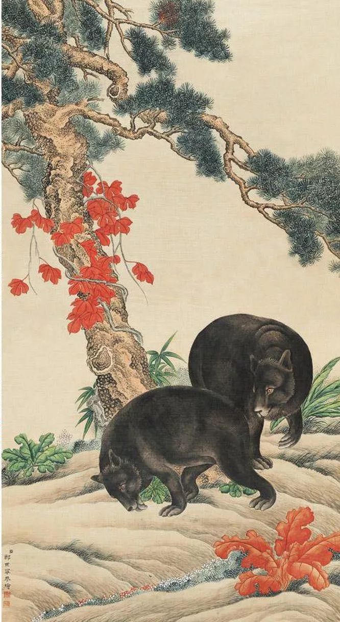 郎世宁《溪山瑞兽图》