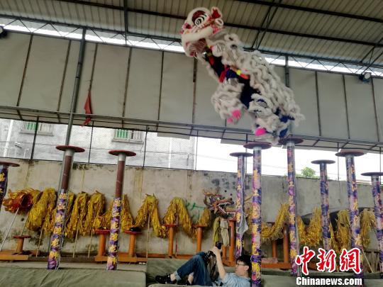 湛江“狮王”李荣仔:高桩舞绝技 巧手造“雄狮”