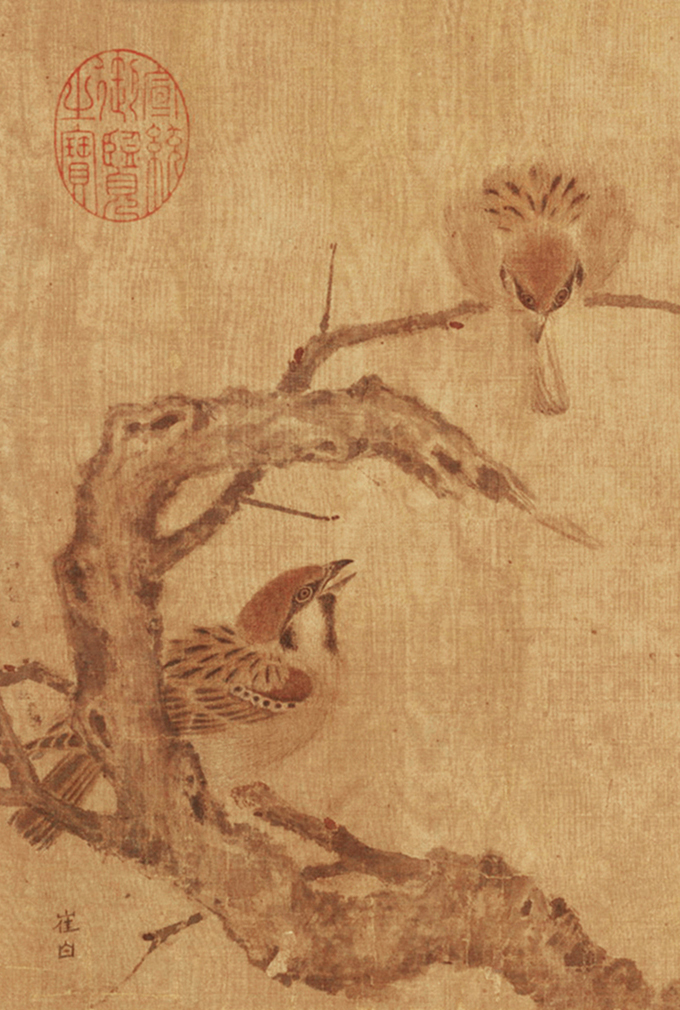 宋 崔白 寒雀图卷 局部