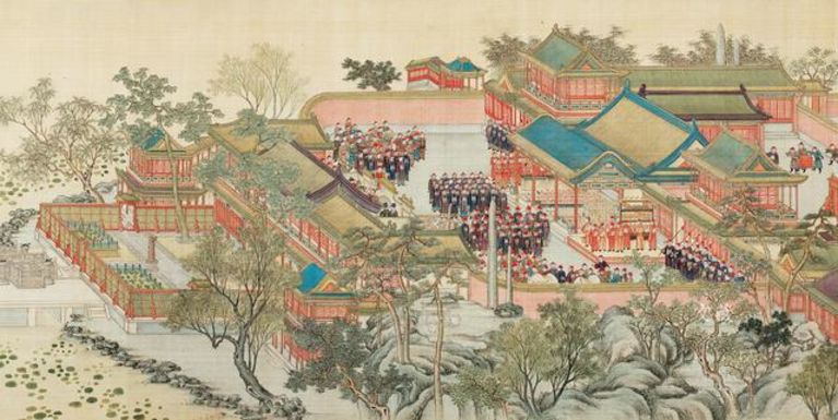 清 张镐 瀛台赐宴图卷(局部) 绢本设色 辽宁省博物馆藏