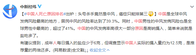 中國人死亡原因排名！頭號殺手竟是它？癌症僅排第三…… 健康 第4張