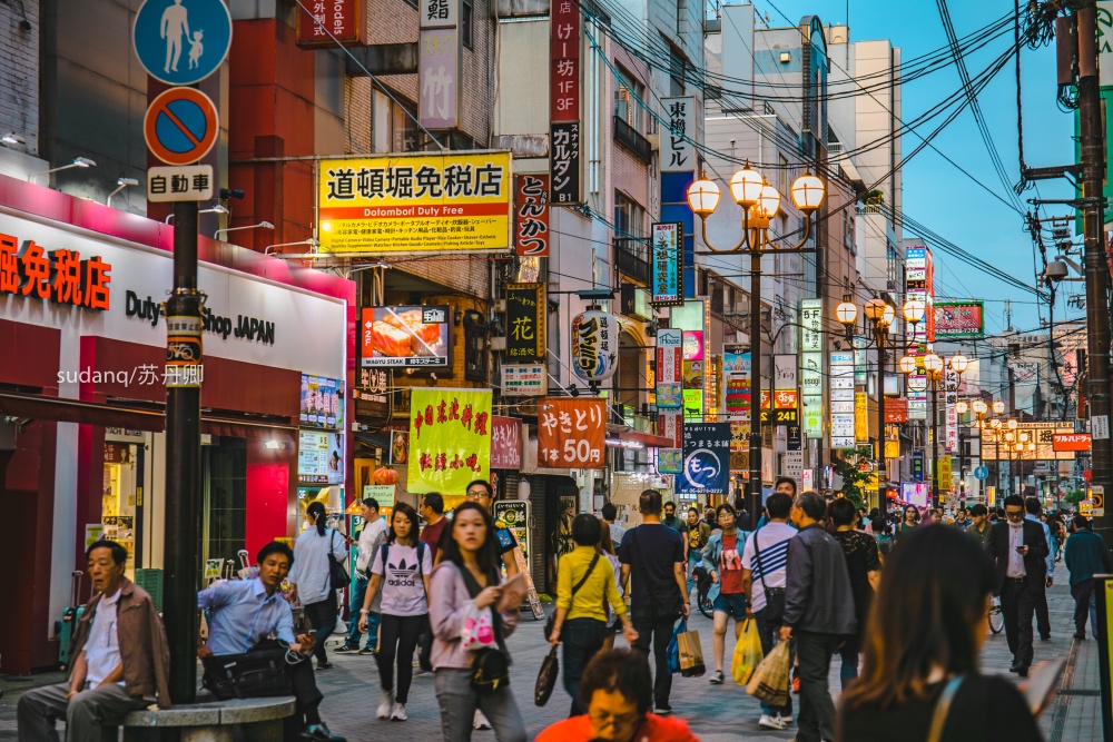 日本道顿堀大阪最有名的美食街区几乎被中国游客占领