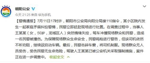 女子情绪失控驾车撞人 警察鸣枪警告无效后将其制服