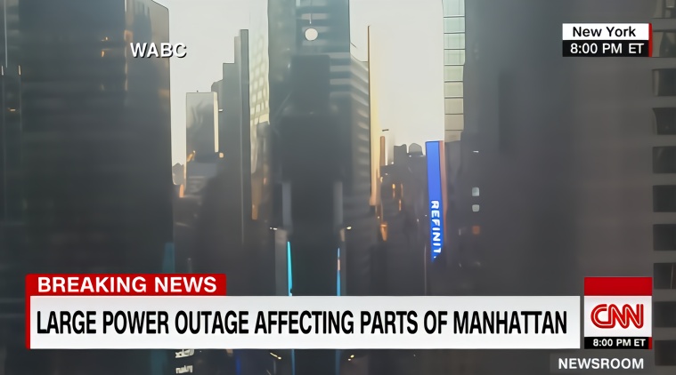 美国纽约大面积停电：4万用户被迫断电，路口交通堵塞