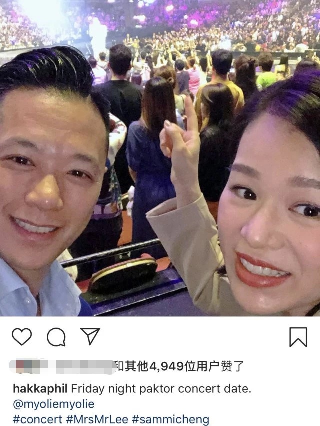 胡杏儿产后太猛了，没出月子就跟老公约会，穿低胸装看演唱会
