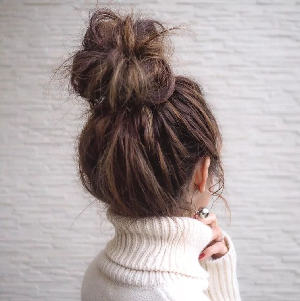 超减龄的丸子头扎发