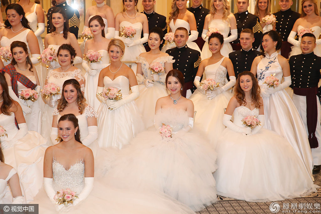 投资人余晚晚参加纽约国际元媛舞会 着白纱裙梦幻典雅似公主