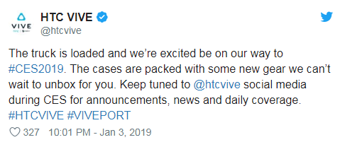 CES2019在即 HTC官方发布全新VR产品预告