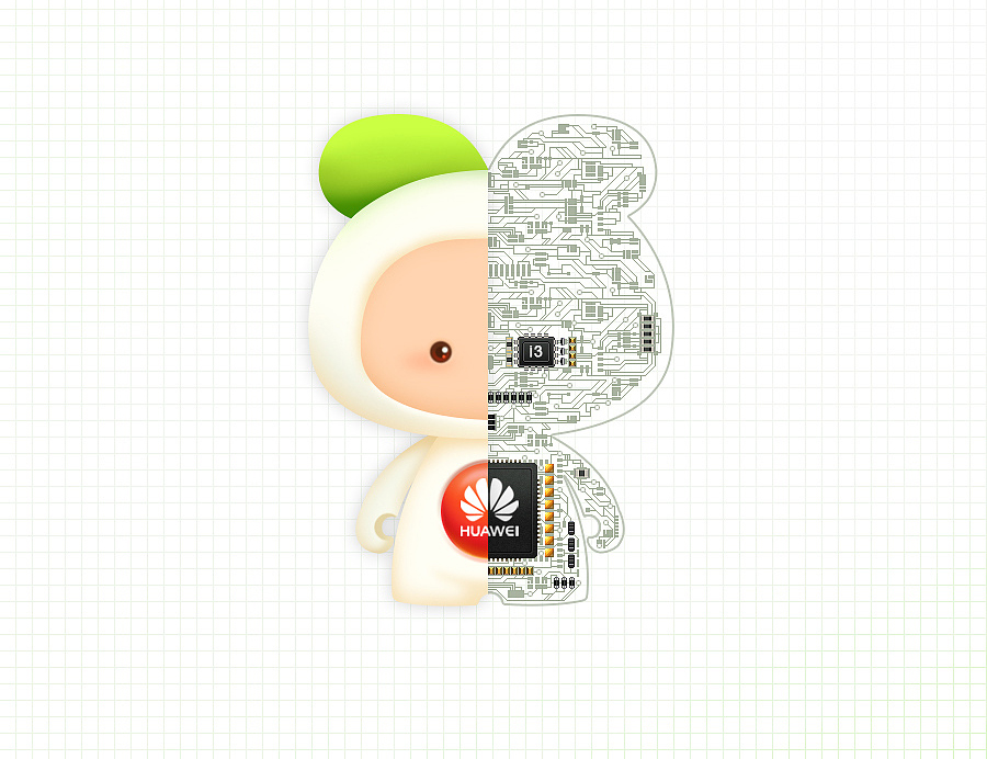 华为品牌花粉俱乐部吉祥物设计标准制图