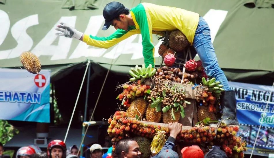 印尼年度“榴梿节”新鲜榴莲免费吃是怎么回事 现场火爆异常