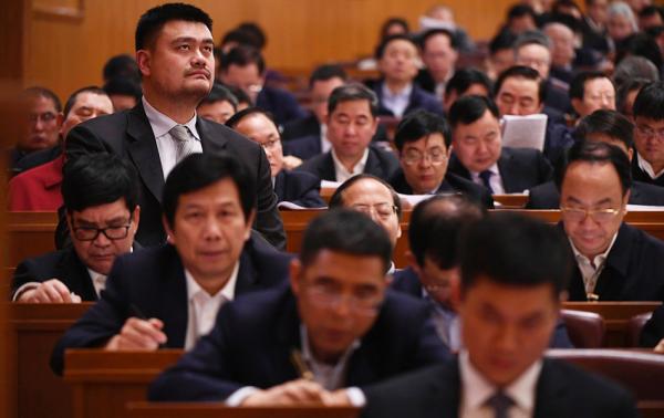 2019年3月10日，姚明在北京人民大会堂参加全国政协十三届二次会议第三次全体大会。 本文图片 视觉中国