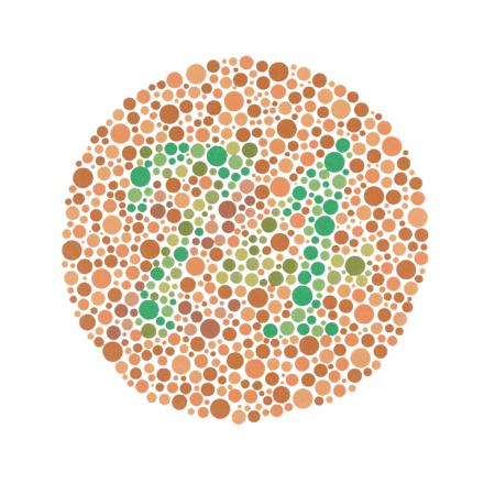 四张常见的色盲图，如果你看不出图中的东西，可能是色弱或色