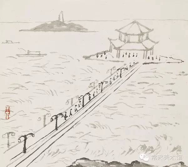 烟台风景 布面油画 1977 庞薰琹美术馆藏 山东之行之二十 纸本水彩