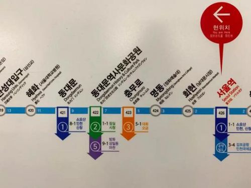 韩国地铁支持中文（图源：作者摄于首尔）