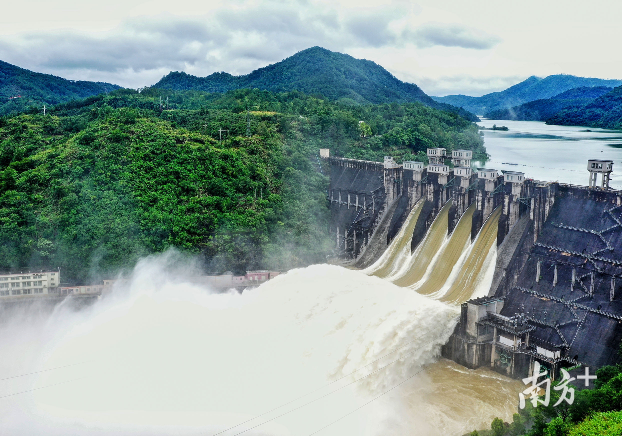 河源枫树坝水库增闸泄洪,下游沿河群众已陆续转移