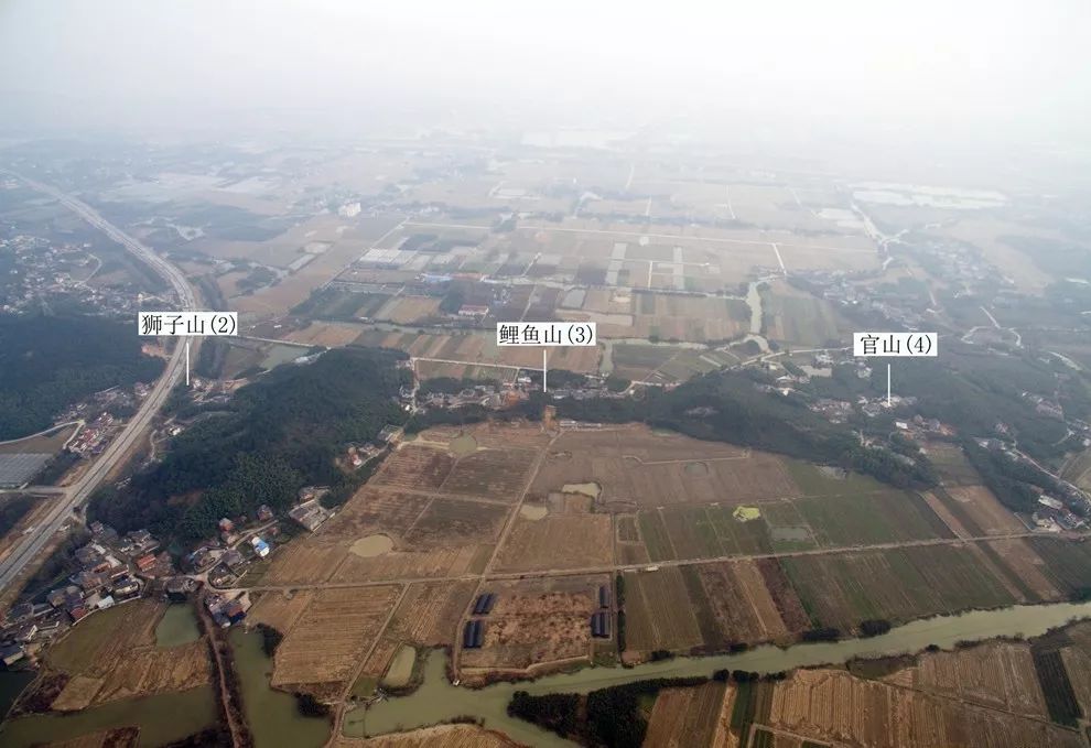 ▲狮子山、鲤鱼山、官山坝体现状
