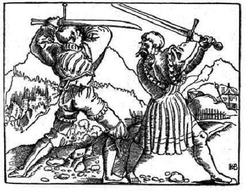 ▲左边一人使用的就是德国砍刀&nbsp;