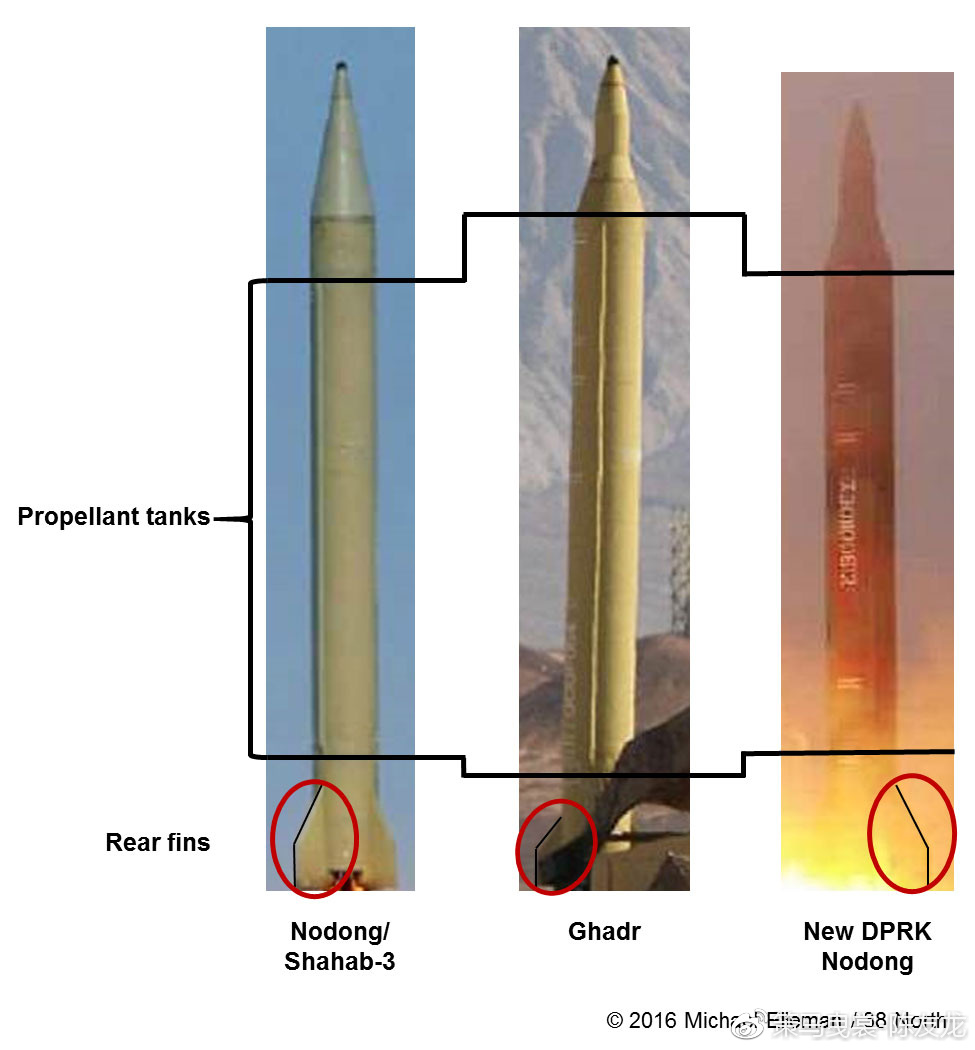 “火星-7”改进型,其弹头外形与2004年露面的伊朗“流星-3B”导弹极为相似