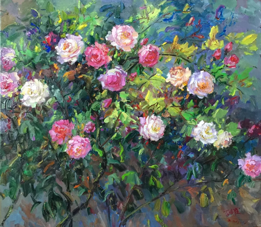 《蔷薇》(油画70.80厘米)