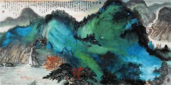 爱,泼墨重彩山水画