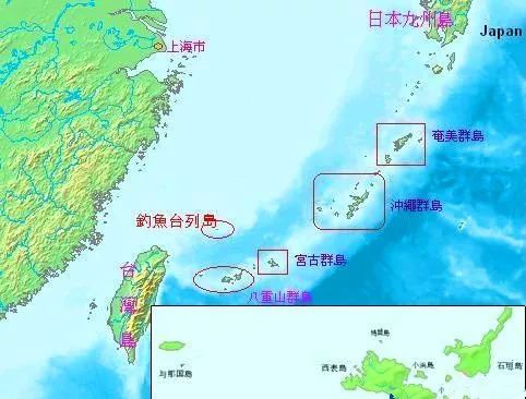 地图看世界；三方重叠的东海防空识别区、中国钓鱼岛全图。