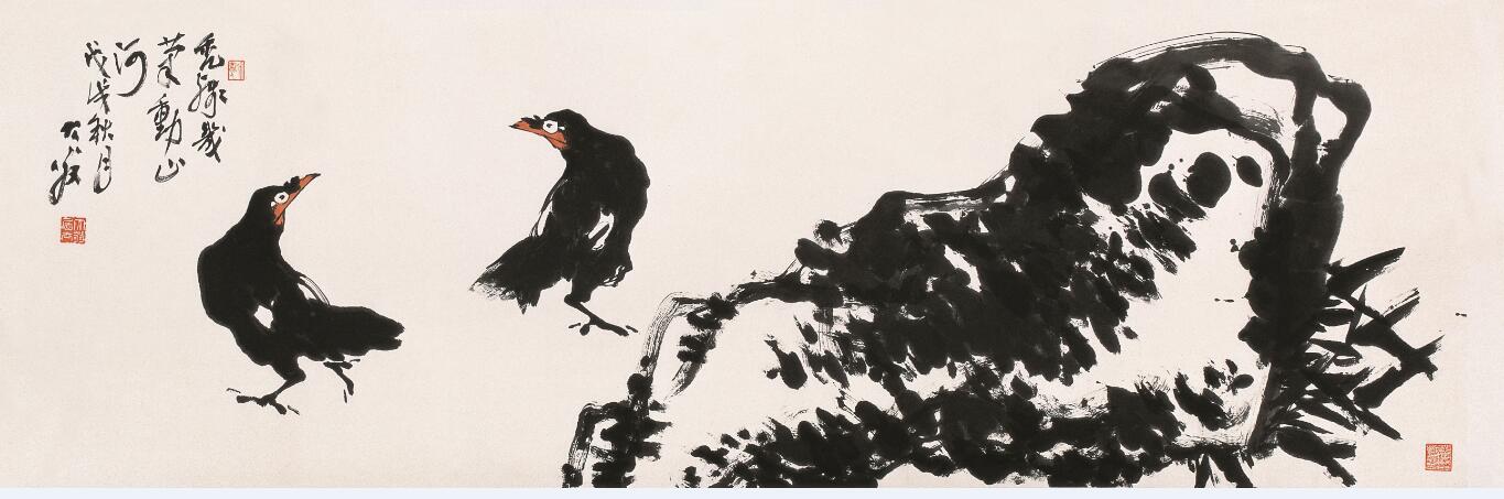 齐白石画虾、徐悲鸿画马,著名画家金大翁花十年时间画八哥