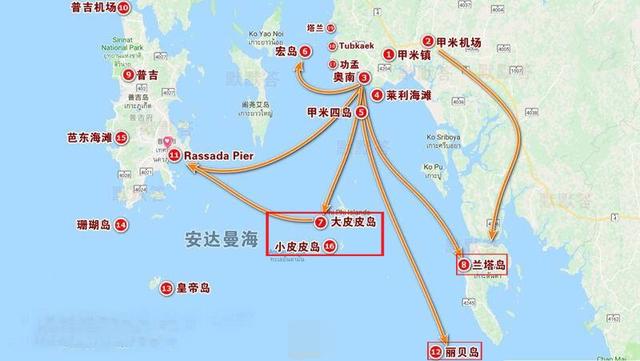 泰国的普吉、甲米、华欣、芭提雅、苏梅与其他海岛的关系是什么?