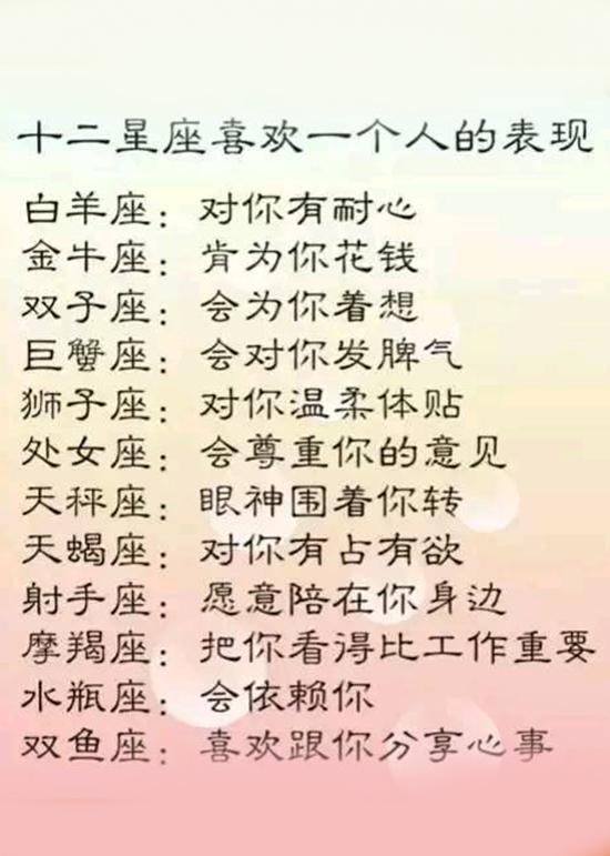 十二星座喜欢一个人的表现,拒绝接受暧昧的星座