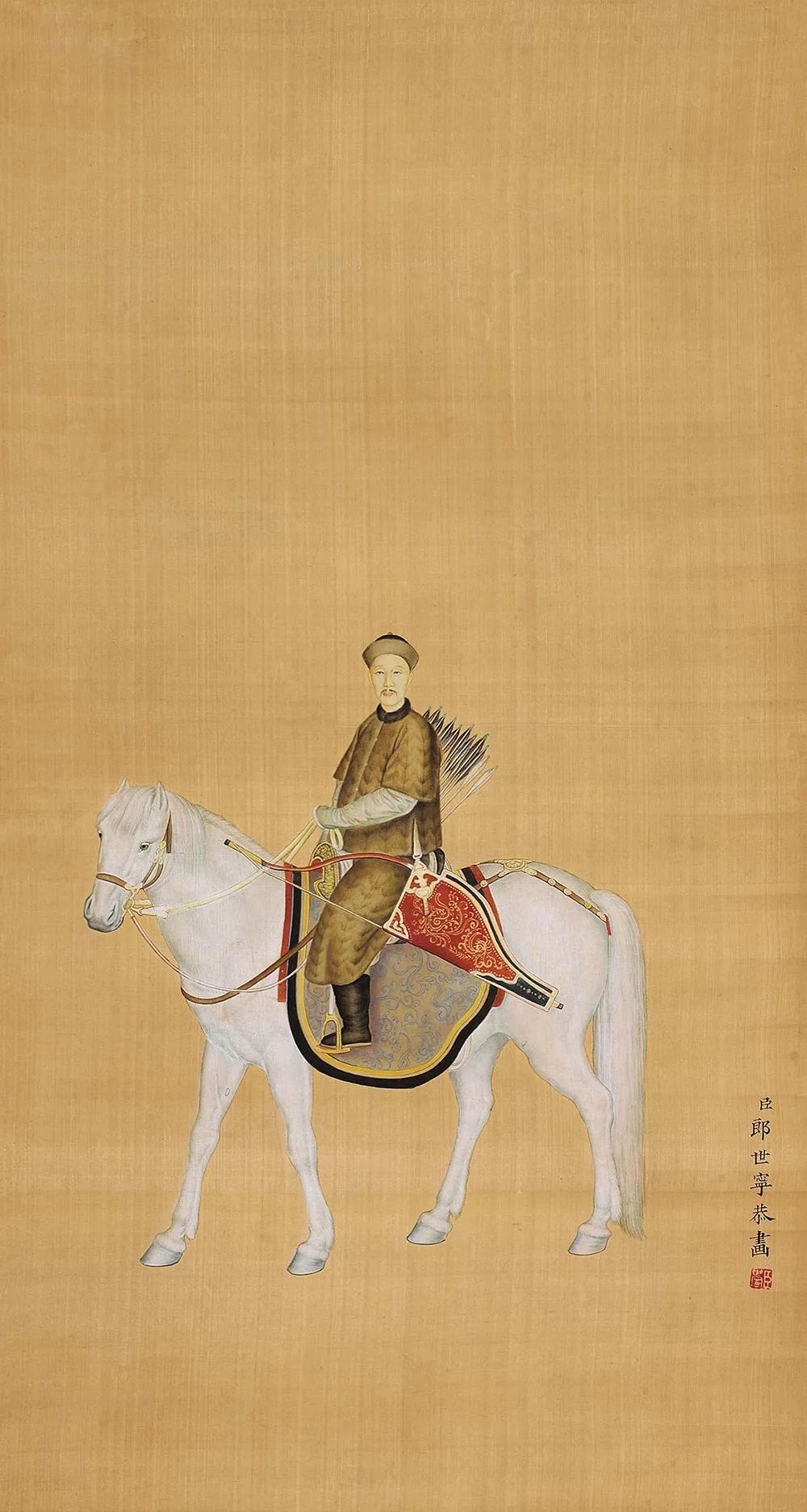 郎世宁《乾隆骑射图》