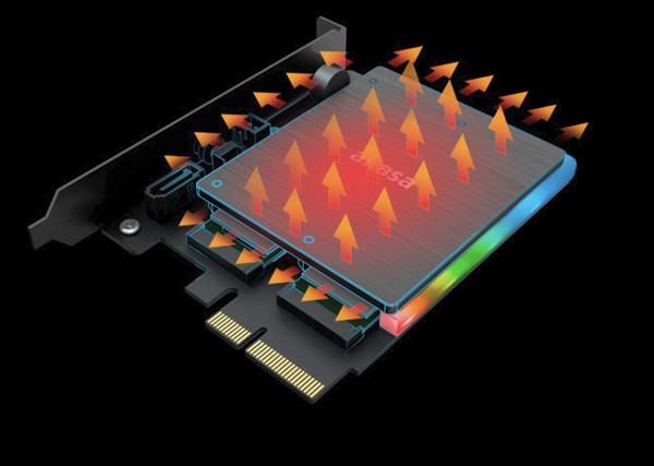 Akasa推双路M.2转接卡 有RGB灯还有散热片